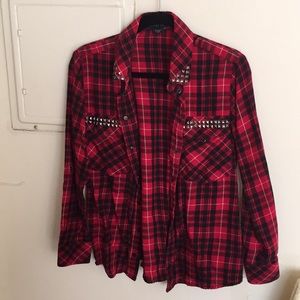 Sanctuary plaid studded shirt